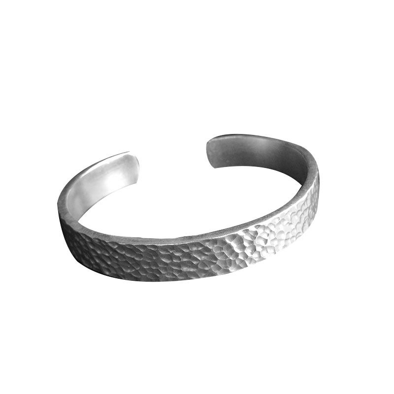 ANCIENT ENGRAVED SILVER BRACELET PLAIN RING BRACELET  VINTAGE THAI HANDMADE SILVER CHIANG MAI SILVER JEWELRY SOLID OPEN BRACELET