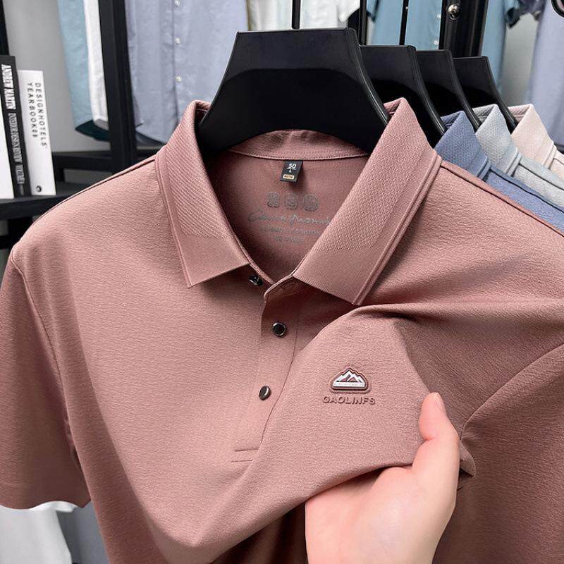 女儿结婚礼服爸爸装短袖T恤中年喜公公婚宴装父母服装薄POLO衫男