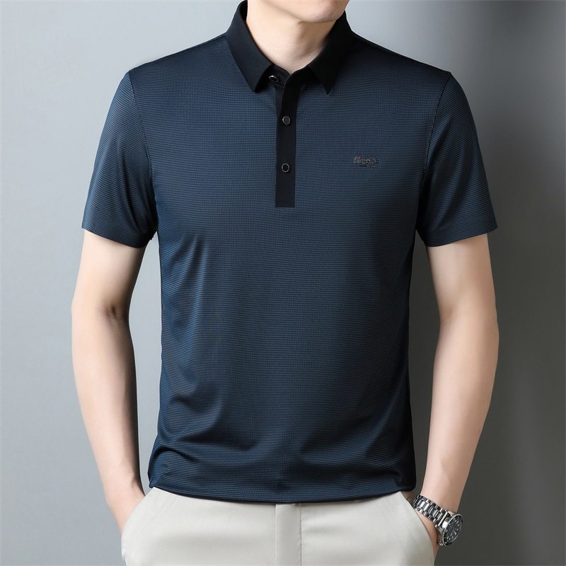 女儿结婚礼服爸爸装短袖T恤中年喜公公婚宴装父母服装薄POLO衫男