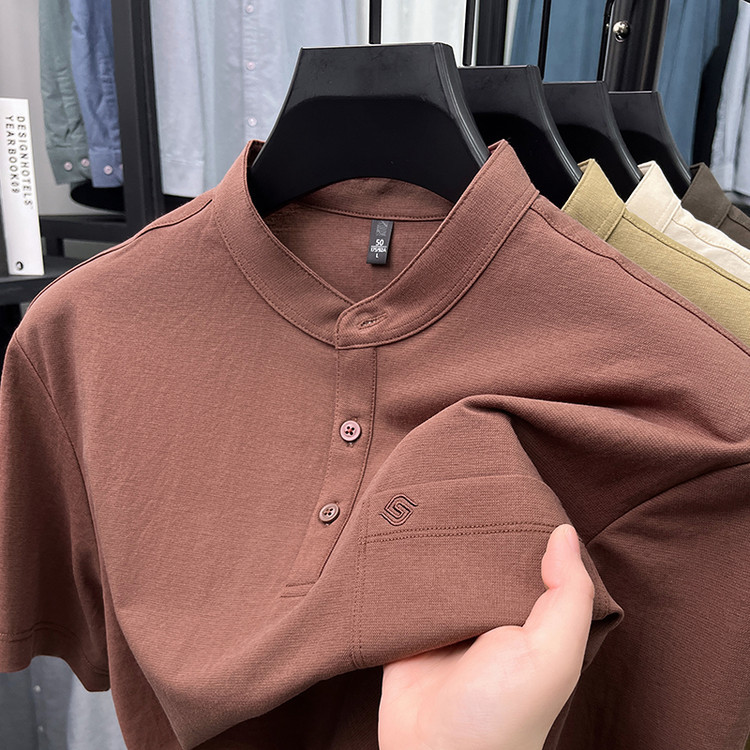 男参加婚礼服衣服短袖t恤POLO衫爸爸嫁女儿男装喜公公婚宴装结婚