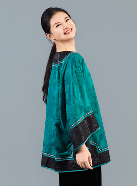 【如梦】薄款长袖圆领刺绣常规常规款上衣中国风时尚民族风250733