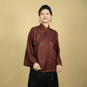 短款 斜襟立领薄款 长袖 日常长款 常规款 上衣圆领唐装 251130 嘉欣