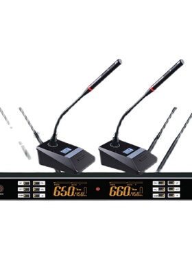 Barsom 巴森 BR-830 一拖二U段 真分集 无线手持话筒会议头戴领夹