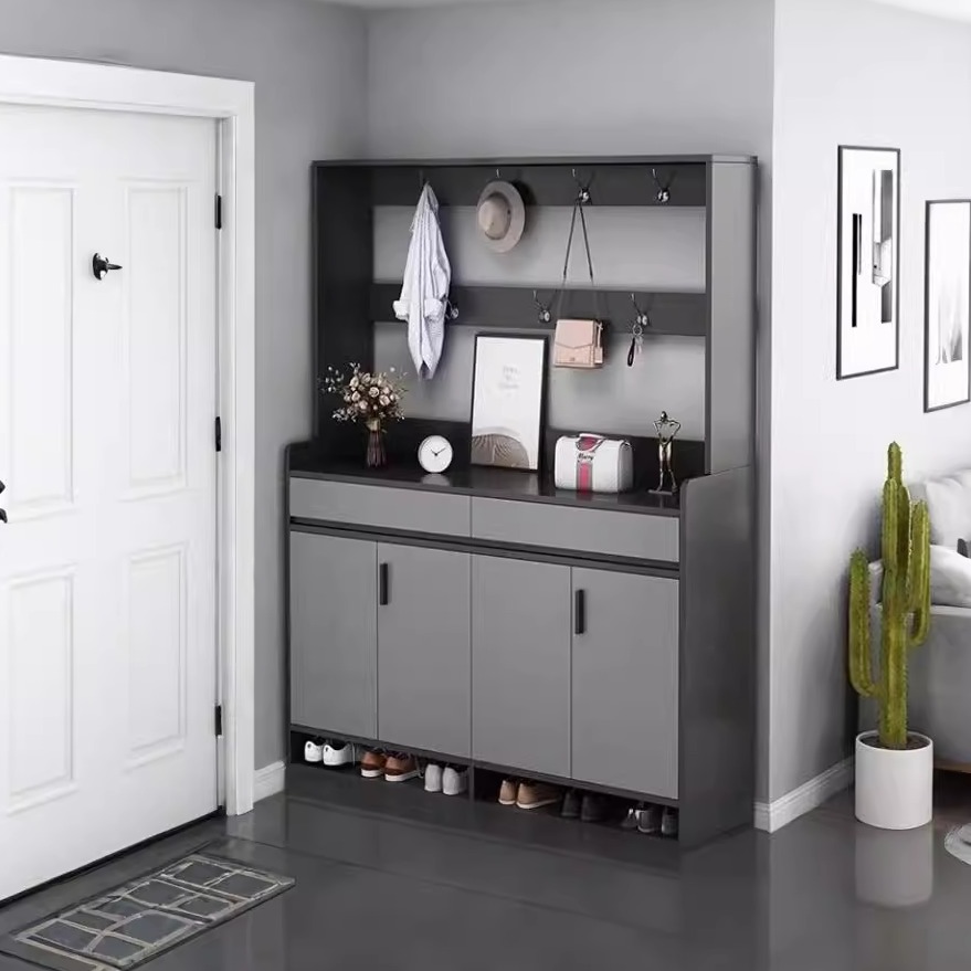 入户门鞋柜大容量简约衣帽架一体