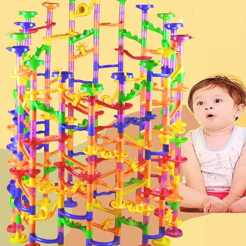滚珠百变滑梯管道迷宫拼插益智