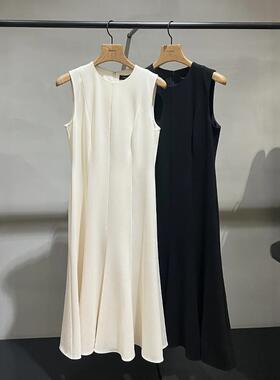 原尾强货~2024新品三醋酯纤维混纺无袖伞摆连衣裙气质通勤女装