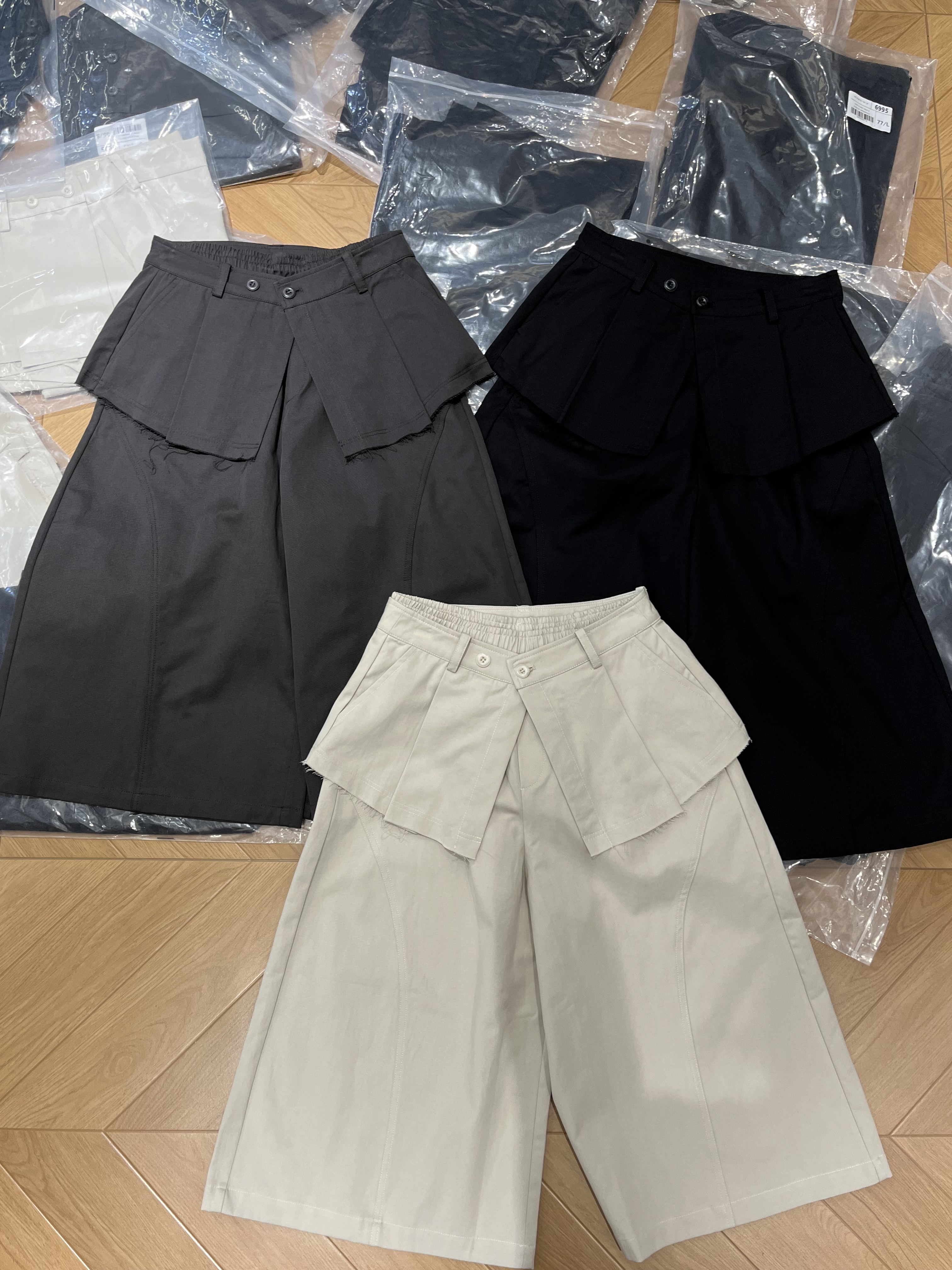 高腰显瘦百搭7分阔腿休闲裤女