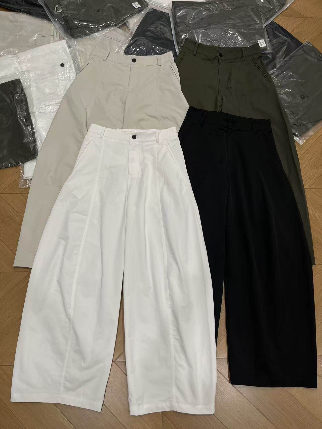 欧洲站2026夏季新款欧货时尚高腰显瘦百搭纯色休闲裤女宽松阔腿裤