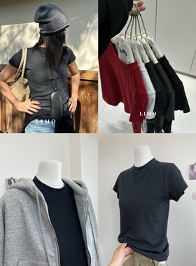 LIMO 升级版！秋冬磨毛高质感舒适修身显瘦小中领短袖T恤内搭