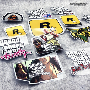 最速湾岸车贴 电玩游戏迷车贴GTA彩色贴纸飞车自由城R星崔佛贴纸
