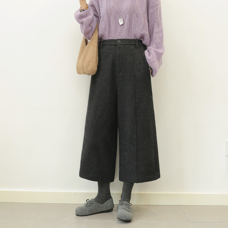 秋冬季新七八分阔腿裤靴裤直筒裤子宽松高腰加绒羊毛毛呢呢子女厚,女装/女士精品,休闲裤,淘宝优惠券,粉丝福利购,淘宝优惠卷
