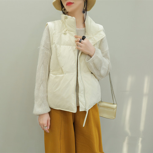 羽绒马甲马夹白鸭绒立领拉链