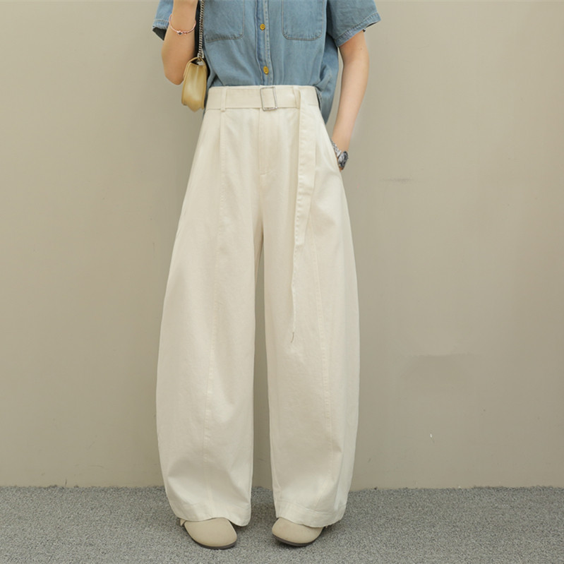 2026春季新款阔腿裤直筒裤子气球弯刀裤高腰拼接长裤女宽松棉腰带,女装/女士精品,休闲裤,淘宝优惠券,粉丝福利购,淘宝优惠卷