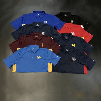 NCAA大学球队刺绣翻领短袖t恤