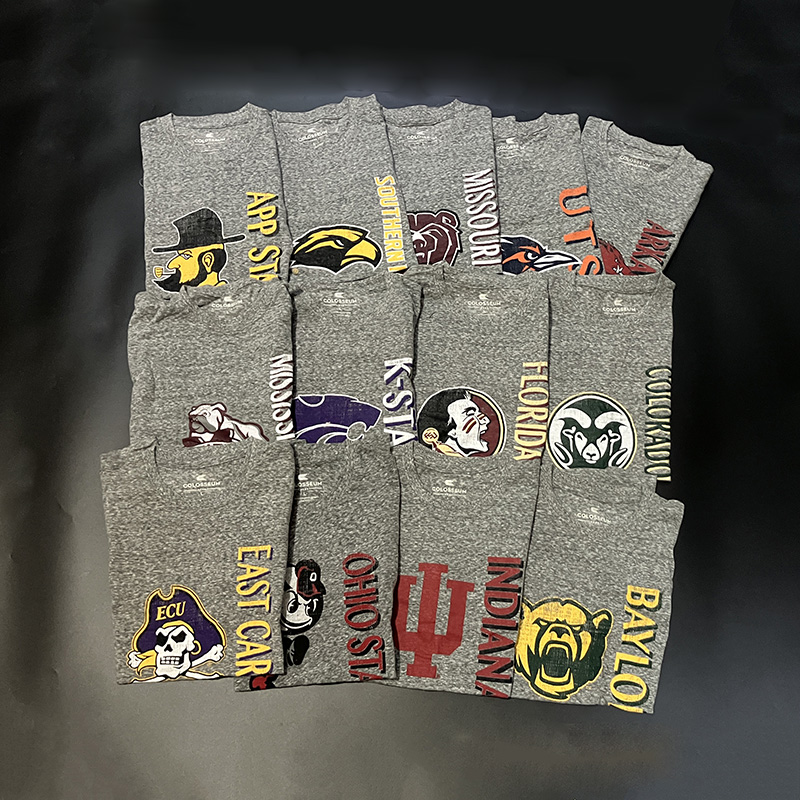 大学球队印花圆领长袖t恤投篮服