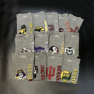 大学球队印花圆领长袖t恤投篮服