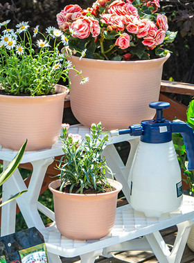 天狼 爱丽思zen花盆树脂仿陶瓷盆栽绿植加厚阳台花园种植花盆