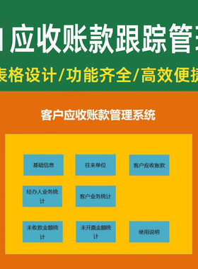 应收账款管理系统客户收款对账提醒Excel表已收款未收款票据登记