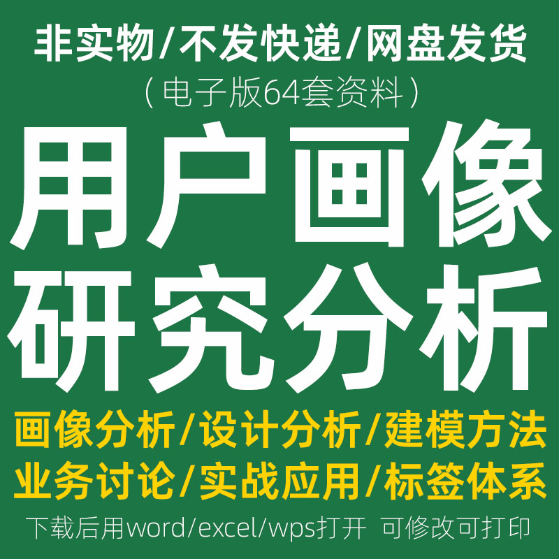 用户画像分析研究资料案例建模行业人群标签体系数据报告行为分析