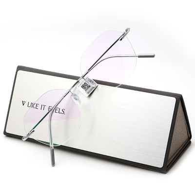 V LIKE IT FEELS微帕眼镜架超轻羽毛钛无框男女素颜近视眼镜V001T