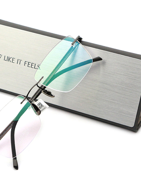 V LIKE IT FEELS微帕眼镜框超轻无框男女可配镜超轻羽毛钛架V017T