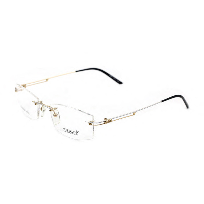 sandwich/三文治女款时尚近视眼镜架纯钛无框商务镜框配镜MOD025