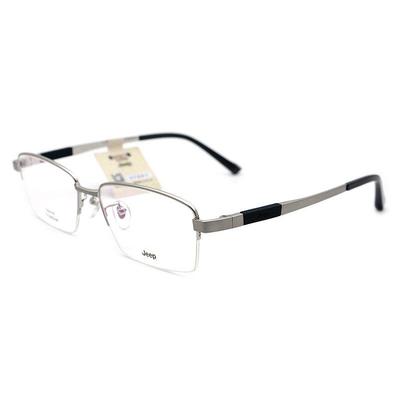 JEEP吉普新款半框眼镜时尚商务镜架男大脸型舒适近视镜钛架T8254