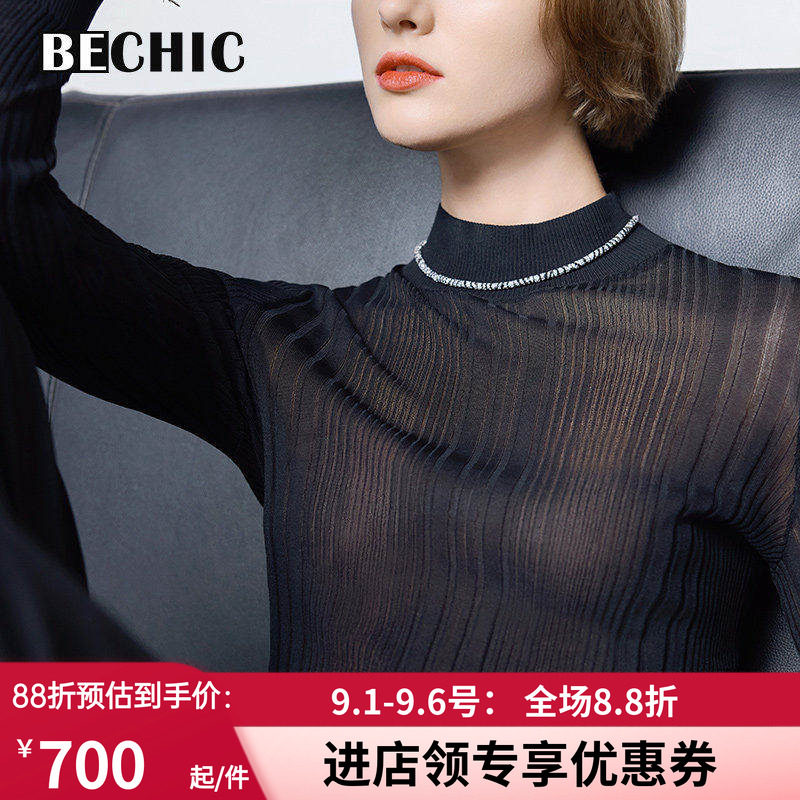 【24秋冬新品】BeChic映像2小高领长袖针织打底保暖内搭BC72CJ1
