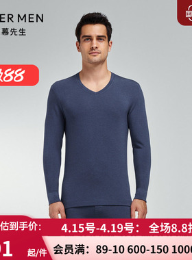 爱慕先生燚暖衣暖芯 男士秋冬山羊绒单层中厚V领保暧上衣NS72K471