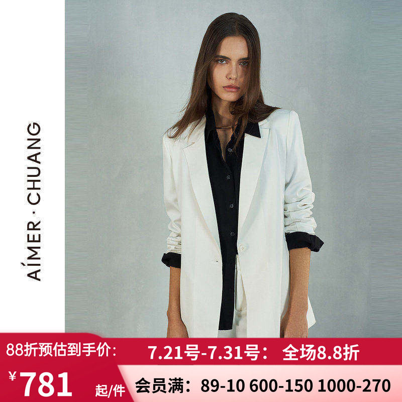 爱慕·CHUANG外穿女双面布平驳头长袖西服CA811282