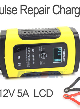 12V 5A Motorcycle Car Pulse Repair Charger with LCD Display