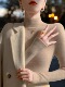 半高领针织打底衫 女士秋冬配大衣内搭长袖 毛衣无缝一体全羊毛