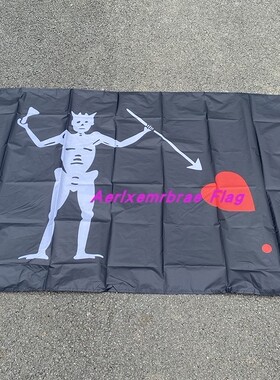 亚马逊速卖通热卖4号涤纶布90x150CM扎心骷髅头旗帜 Pirate Flag