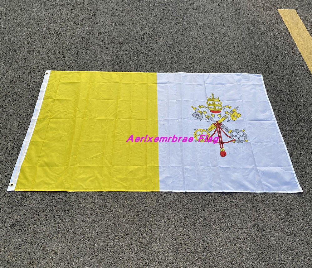 4号世界各国国旗涤纶布国庆节日90x150梵蒂冈国旗  Vatican Flag 文具电教/文化用品/商务用品 旗帜 原图主图