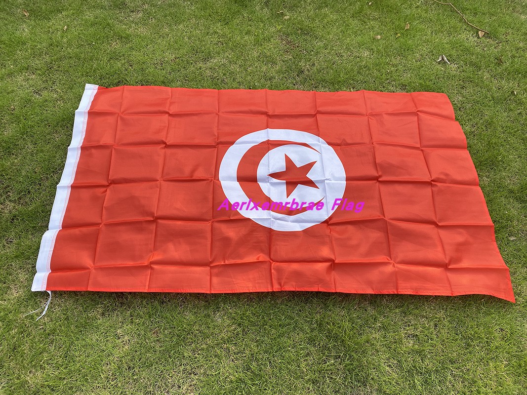 4号涤纶布突尼斯国旗90x150厘米春亚纺世界各国旗帜 Tunisia Flag