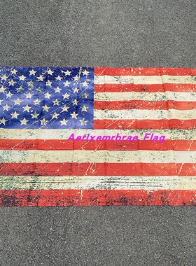 4号美国旗 涤纶布国庆节日90x150美国脏脏旗 American Dirty Flag