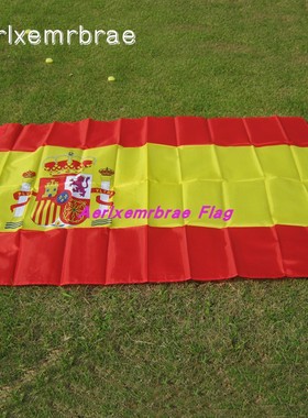 西班牙国旗带国徽旗帜90x150CM Spanish National Flag