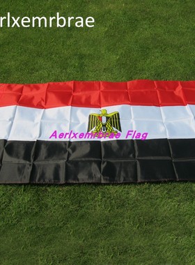 涤纶春亚纺 90x150cm 3x5ft 埃及国旗 4号涤纶旗帜 Egypt Flag