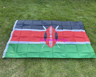 Fla Kenya 4号涤纶世界各国国旗 涤纶布国庆节日90x150肯尼亚国旗
