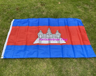 四号春亚纺涤纶布 90x150cm柬埔寨国旗 Kingdom of Cambodia