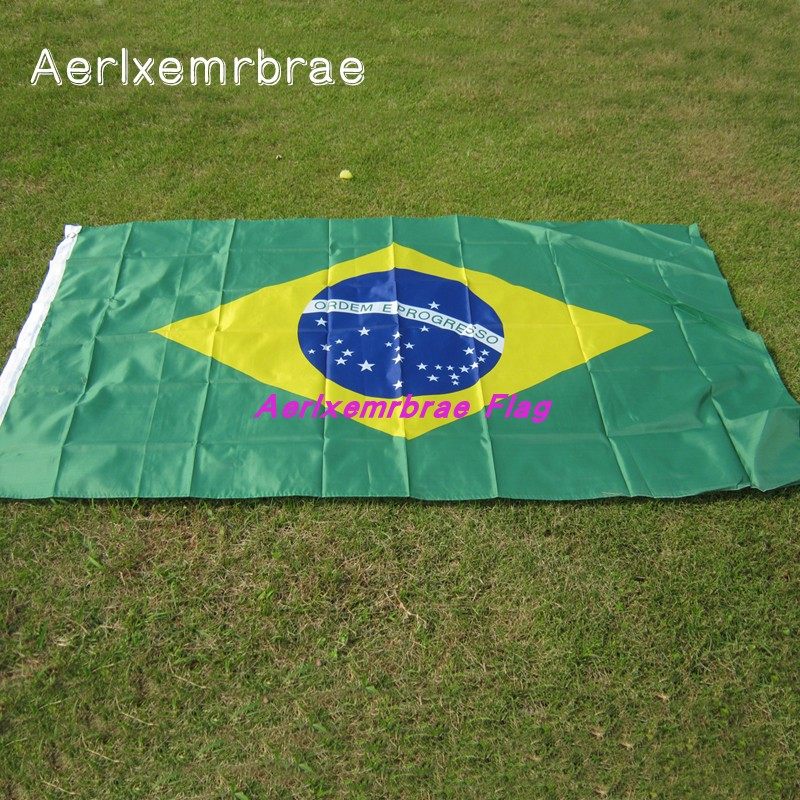 巴西国旗90x150cm 四号涤纶春亚纺巴西旗帜  brazil flag