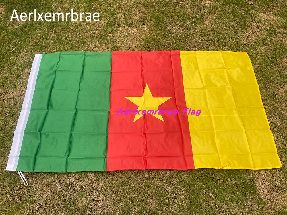 90*150cm喀麦隆国旗涤纶布4号世界杯球迷彩旗