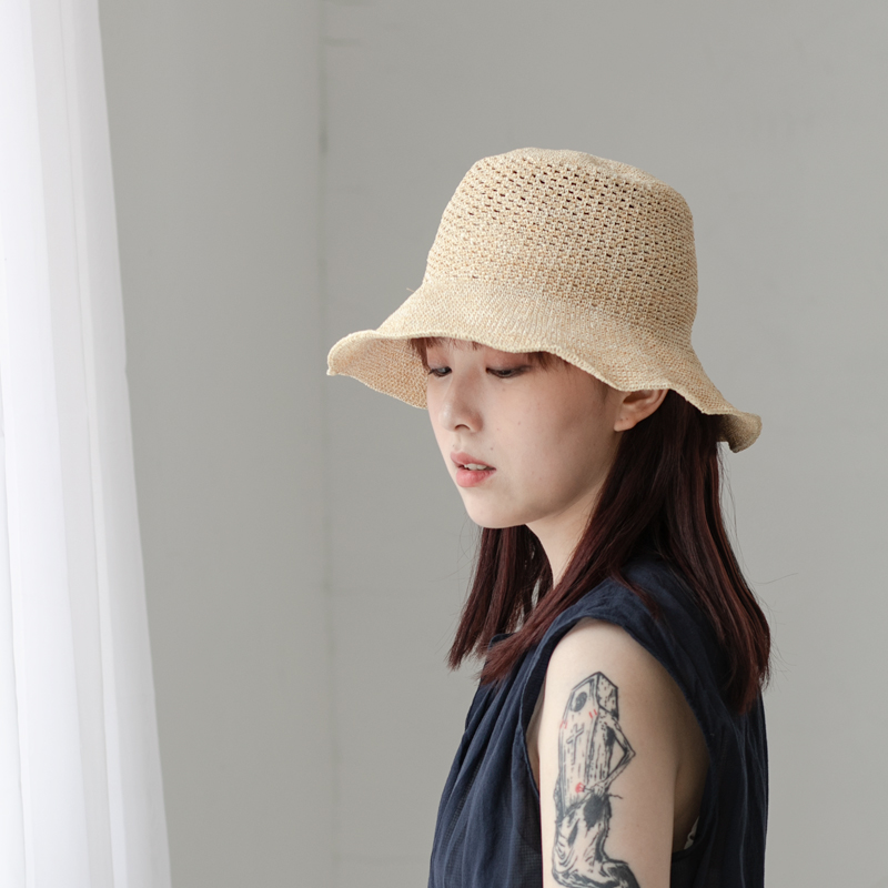 草帽手工细钩针夏季宽檐遮阳防晒