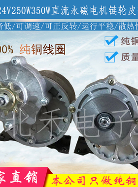 12V24V250W350W直流减速电机 皮带轮链轮 玩具车 小推车DIY改造