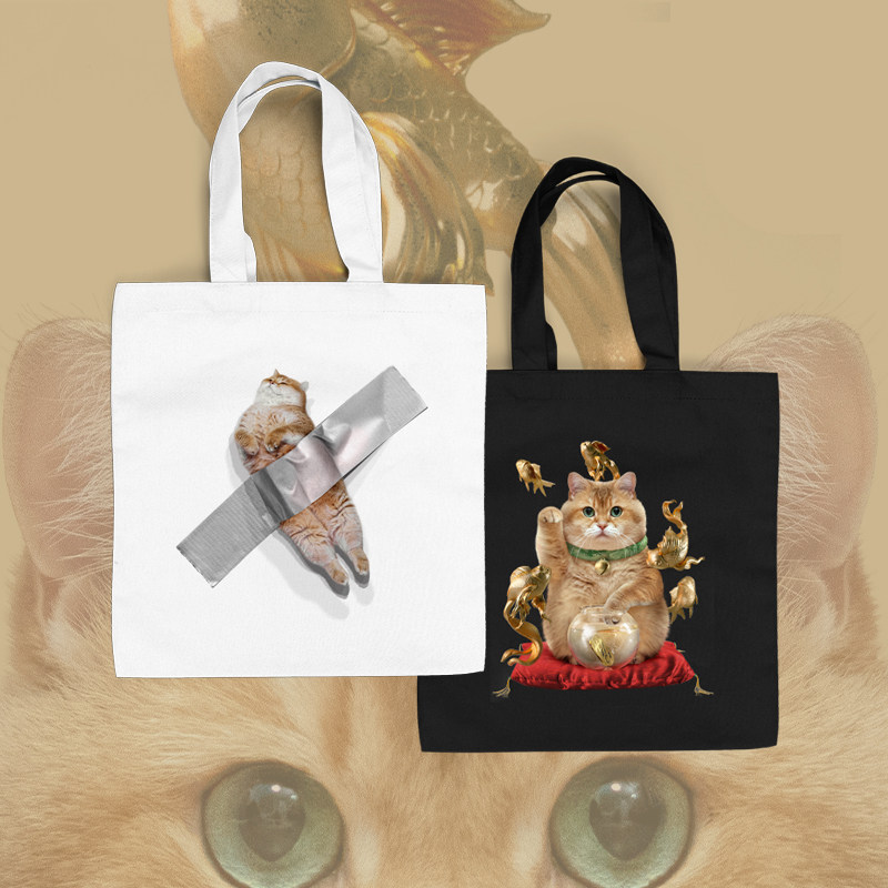 hosico_猫 周边设计插画文创周边原创设计创意个性可爱书包帆布包