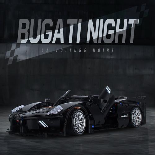 拓木布加迪黑夜之声遥控积木跑车