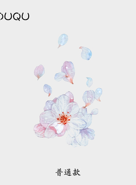 YOUQU原创 蓝色花朵花瓣手腕锁骨性感纹身贴防水持久女仿真小清新