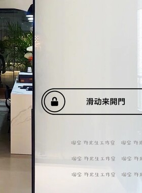 滑动开门创意设计玻璃门贴纸
