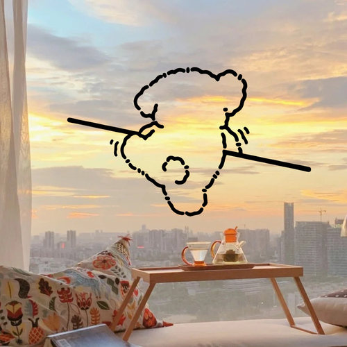 可爱狗厨房玻璃门防撞装饰