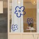 饰贴画防撞贴 店餐厅玻璃橱窗装 ins可爱花朵墙贴纸 网红鲜花服装